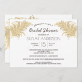 Bruiloft Pampas Grass Tan Op Wit Vrijgezellenfeest Kaart (Voorkant / Achterkant)