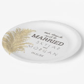 Bruiloft Pampas Grass Tan Op Witte Boho Rustiek Papieren Bordje (Gekanteld)