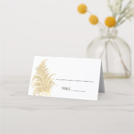 Bruiloft Pampas Grass Tan Op Witte Boho Zomer Plaatskaartje