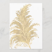 Bruiloft Pampas Grass Tan op witte receptie Menu (Achterkant)
