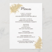 Bruiloft Pampas Grass Tan op witte receptie Menu (Voorkant)