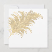 Bruiloft Pampas Grass Tan op witte repetitie Kaart (Achterkant)