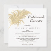 Bruiloft Pampas Grass Tan op witte repetitie Kaart (Voorkant)