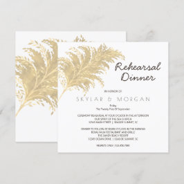 Bruiloft Pampas Grass Tan op witte repetitie Kaart