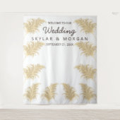 Bruiloft Pampas Grass Tan op witte selfie Foto Wandkleed (Voorkant)