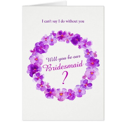 Bruiloft panty paarse wil je onze bruidsmeisje? (Voorkant)