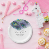 Bruiloft Papier Borden Majestic Peacock Papieren Bordje (Feest)