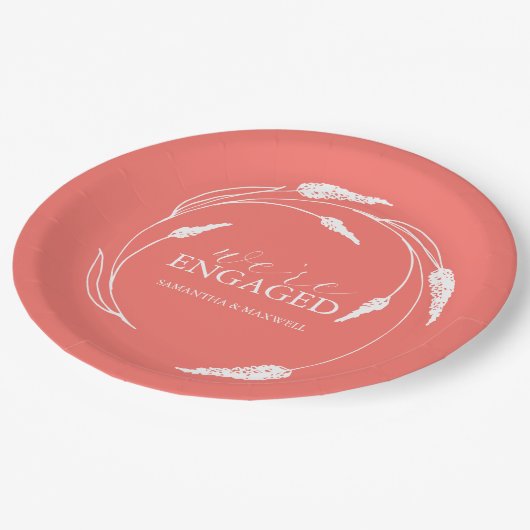 Bruiloft papier Borden perzik krans Papieren Bordje (Gekanteld)