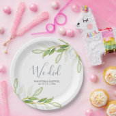 Bruiloft papier Borden Waterverf groen Papieren Bordje (Feest)