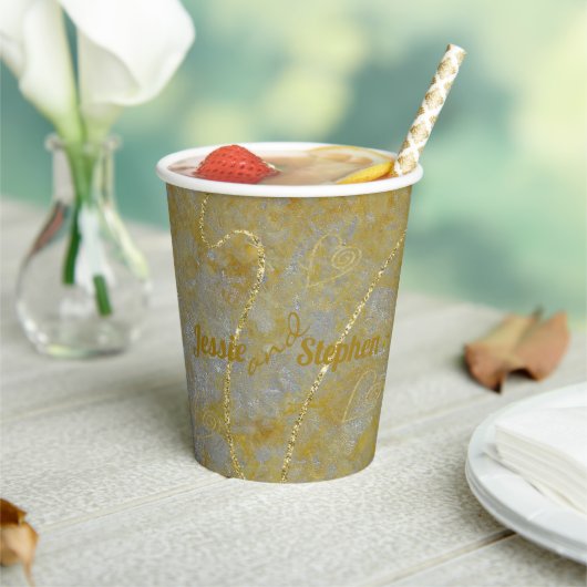 Bruiloft Papier Cup Zilveren voering Papieren Bekers (Insitu)