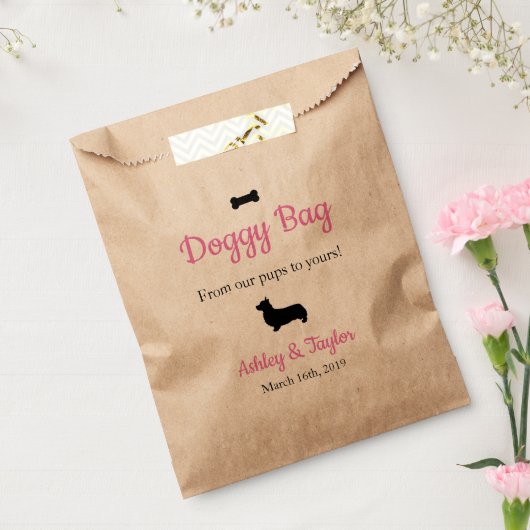 Bruiloft Papier Doggy Treat Bag Bedankzakje (Gezegeld)