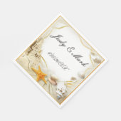 Bruiloft Papier servetten Strand Zand Kasteel (Hoek)