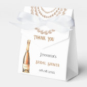 Bruiloft parels Prosecco elegant Bedankdoosjes (Voorkant Zijde)