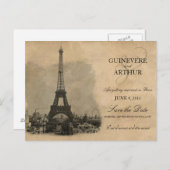 bruiloft Parijs Frankrijk Save the Date Aankondigingskaart (Voorkant / Achterkant)