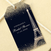 Bruiloft Paris Eiffeltoren Gouden Glitter Bruidsfe Cadeaulabel