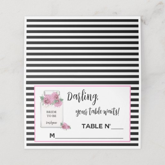 BRUILOFT Parisiaanse Couture Dame Shower Feest Plaatskaartje (Buitenkant ongevouwen)