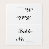 Bruiloft, Partij Gevouwen Aangepaste Tafelnummer K (Buitenkant ongevouwen)