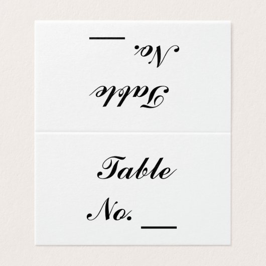 Bruiloft, Partij Gevouwen Aangepaste Tafelnummer K (Buitenkant ongevouwen)