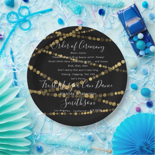 Bruiloft Party Bord Grappig Programma Dank Goud (Feest)