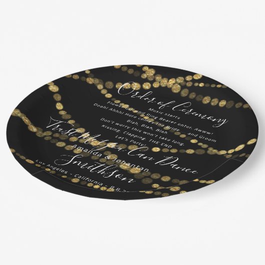 Bruiloft Party Bord Grappig Programma Dank Goud (Gekanteld)