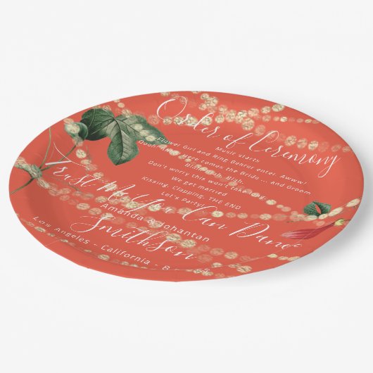 Bruiloft Party Bord Grappig Programma Dank Koraal (Gekanteld)