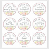 Bruiloft Party Dank u Individuele Roos Bloem Sticker (Vel)