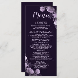 Bruiloft Party Paarse Bloemen Violet Elegant Rusti Menu
