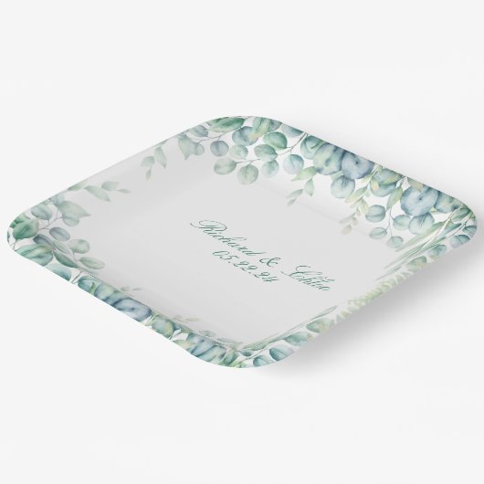 Bruiloft Party Papier Bord Botanische Eucalyptus (Gebogen)
