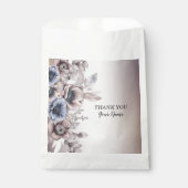 Bruiloft Party Waterverf Pastel Blauw Beige Flower Bedankzakje (Voorkant)