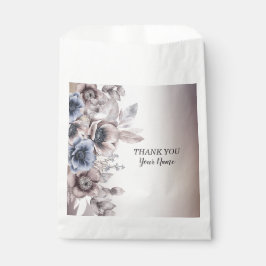 Bruiloft Party Waterverf Pastel Blauw Beige Flower Bedankzakje