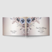 Bruiloft Party Waterverf Pastel Blauw Beige Flower Gastenboek (Volledig)