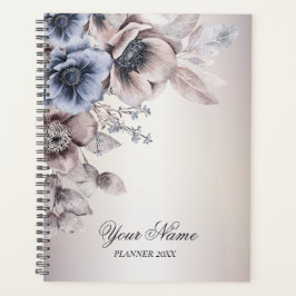 Bruiloft Party Waterverf Pastel Blauw Beige Flower Planner