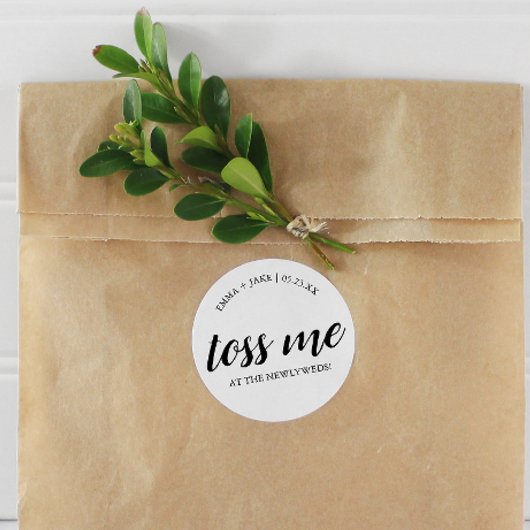 Bruiloft Pas getrouwd Toss Stickers met Namen en D