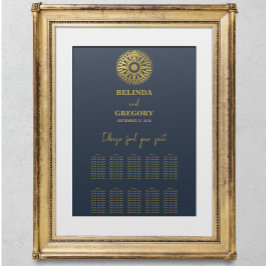 Bruiloft Paspoort Kompas Bruiloft Zittinggrafiek Poster