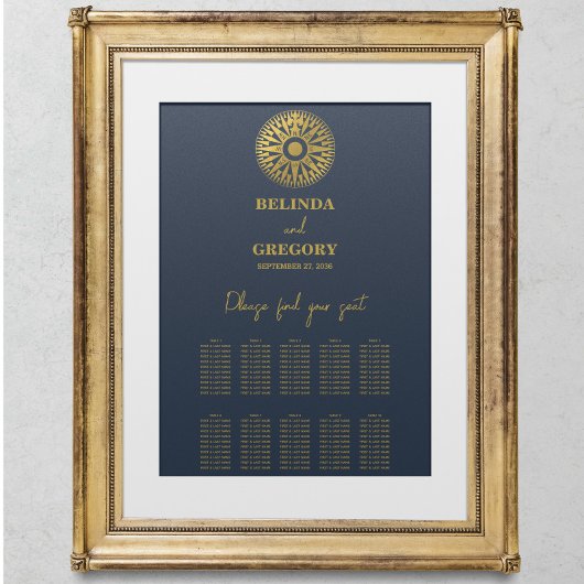 Bruiloft Paspoort Kompas Bruiloft Zittinggrafiek Poster