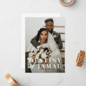 Bruiloft Passen getrouwd Paar Foto Notitiekaartje (Voorkant / Achterkant in situ)