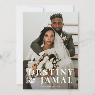 Bruiloft Passen getrouwd Paar Foto Notitiekaartje