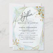 BRUILOFT | Pastel Dusty Blue Sage Gold Jaspé (Voorkant)