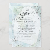 BRUILOFT | Pastel Dusty Blue Sage Silver Jaspé (Voorkant / Achterkant)