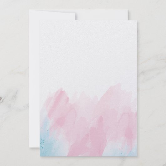 Bruiloft pastel Waterverf uitnodiging (Achterkant)