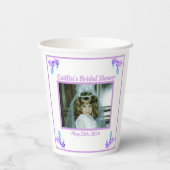 Bruiloft Periwinkle Thema Foto Papieren Bekers (Achterkant)