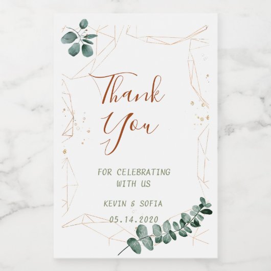 Bruiloft Personaliseer Fles Mini Wijn Label Wijn Etiket (Enkel label)