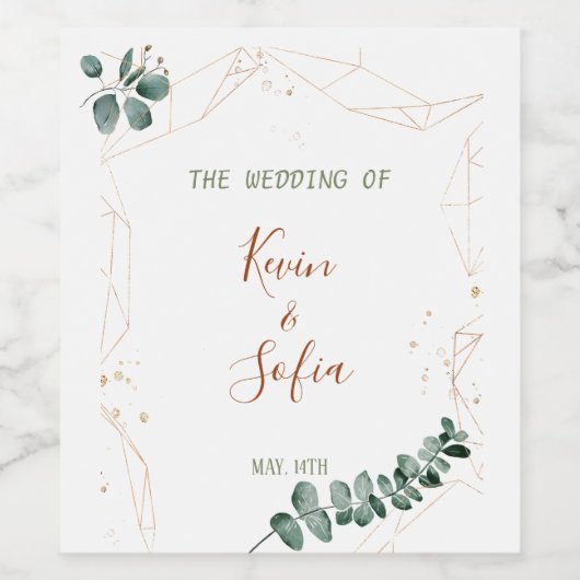 Bruiloft Personaliseer Fles Wijn Etiket (Enkel label)