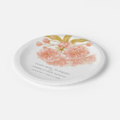 Bruiloft perzik bloesem aangepaste papier bord (Gekanteld)