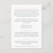 Bruiloft perzik boom bloesem De details plat Informatiekaartje (Achterkant)