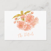 Bruiloft perzik boom bloesem De details plat Informatiekaartje (Voorkant)