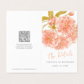 Bruiloft perzik boom bloesem evenementenschema en kaart (Buitenkant ongevouwen)