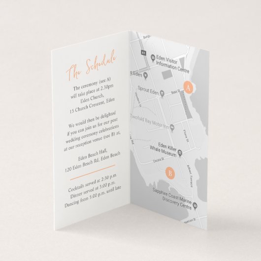 Bruiloft perzik boom bloesem evenementenschema en kaart (Binnen)