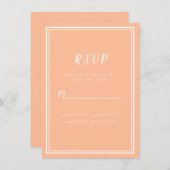 Bruiloft Perzik Modern Elegant RSVP Behuizing Kaar (Voorkant / Achterkant)