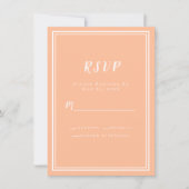 Bruiloft Perzik Modern Elegant RSVP Behuizing Kaar (Voorkant)